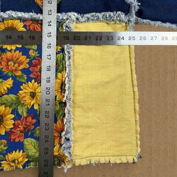 Vintage Quilt Patchwork Floral Denim Handmade Reversible Jacket Fits like XL - Picture 8 of 8